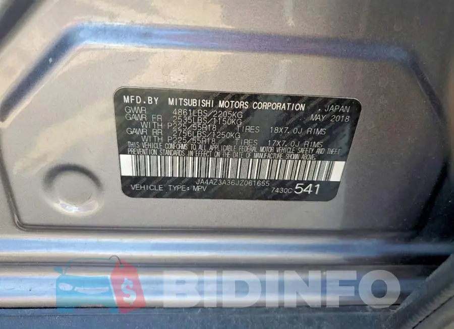 JA4AZ3A36JZ061655 Photo# 12