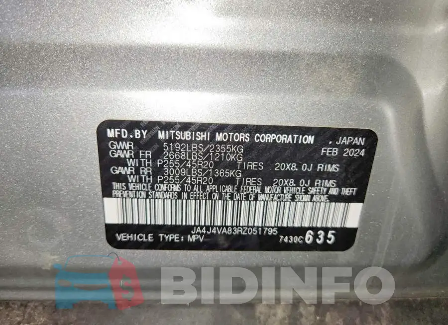 JA4J4VA83RZ051795 Photo# 13
