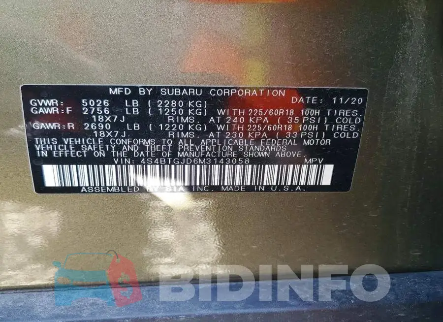4S4BTGJD6M3143058 Photo# 13