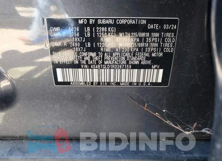 4S4BTGLD1R3267159 Photo# 12