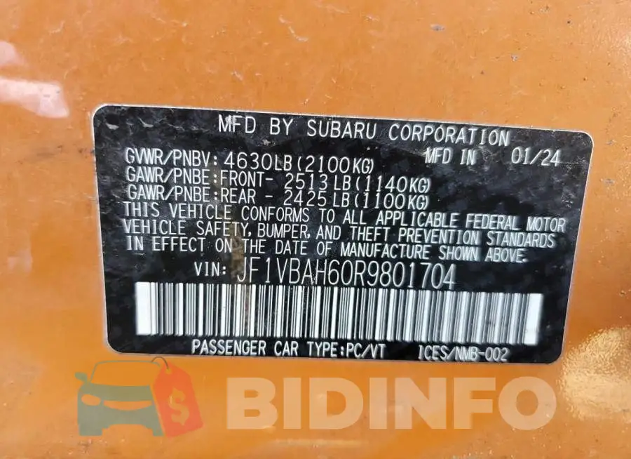 JF1VBAH60R9801704 Photo# 12