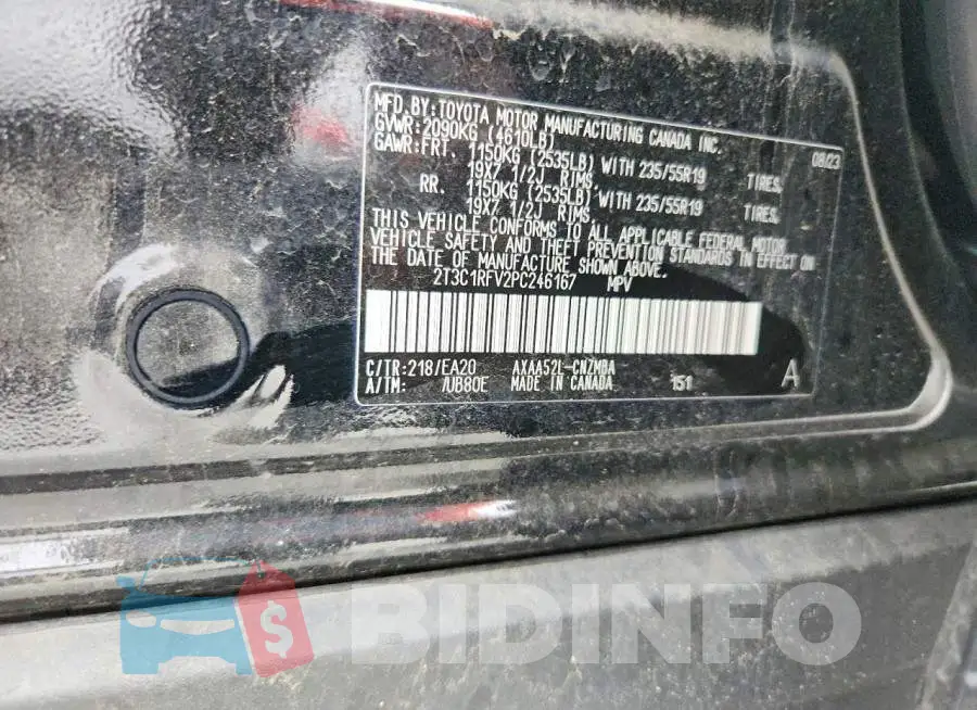 2T3C1RFV2PC246167 Photo# 14