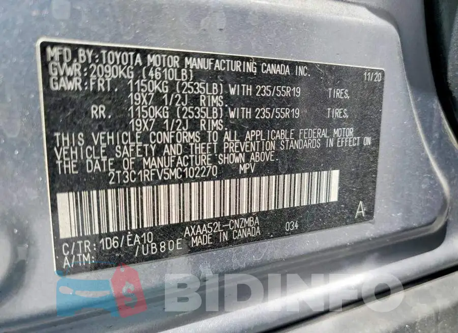 2T3C1RFV5MC102270 Photo# 13
