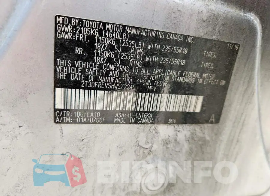 2T3DFREV5HW572245 Photo# 14