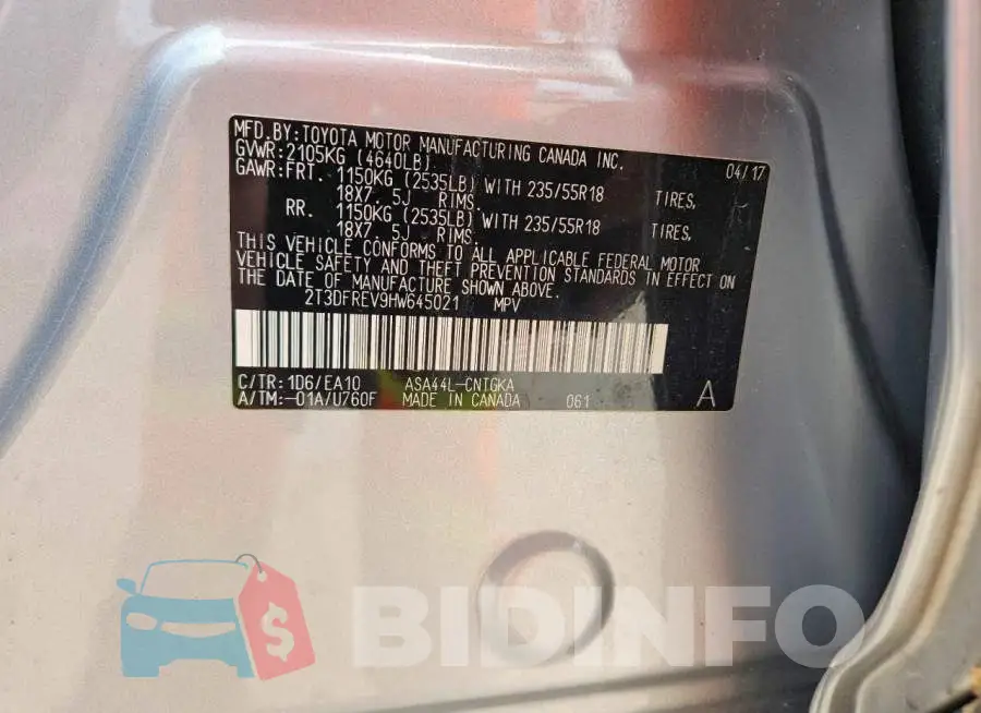 2T3DFREV9HW645021 Photo# 13