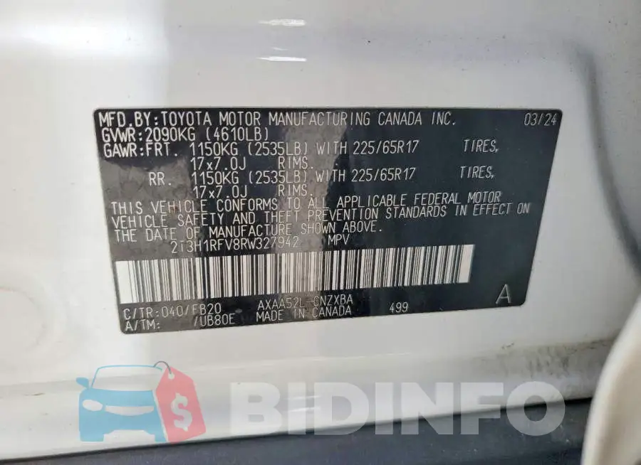 2T3H1RFV8RW327942 Photo# 14