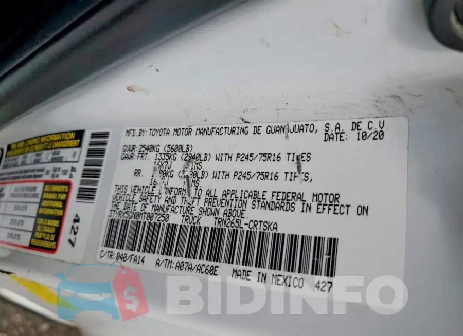 3TYRX5GN0MT007250 Photo# 12