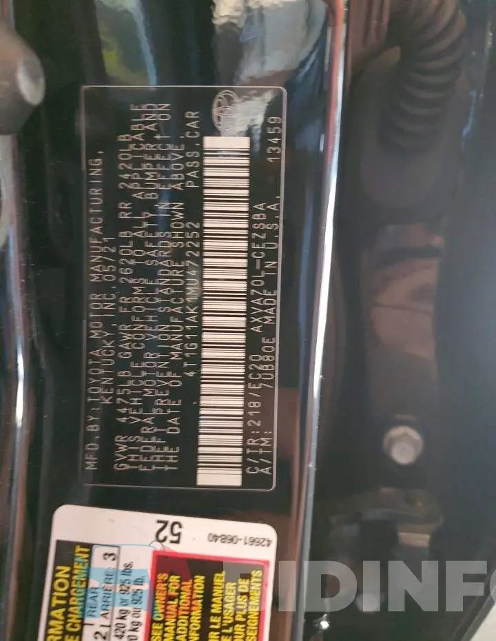 4T1G11AK1MU472252 Photo# 12