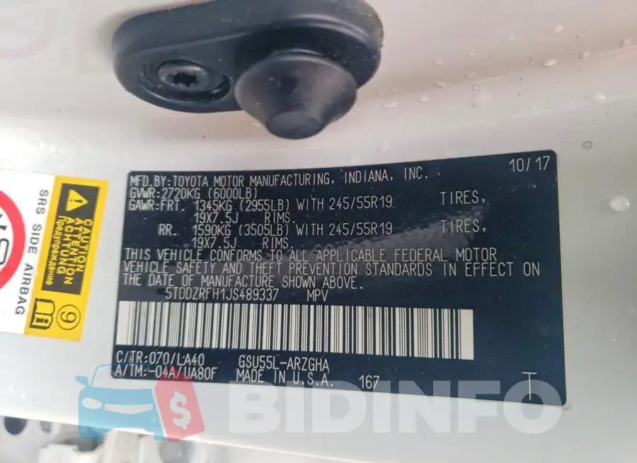 5TDDZRFH1JS489337 Photo# 13