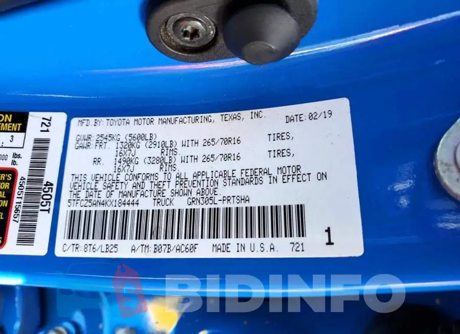 5TFCZ5AN4KX184444 Photo# 12