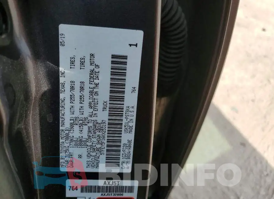 5TFEY5F16KX253197 Photo# 12