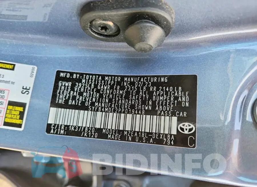 5YFB4MDE2PP019448 Photo# 12