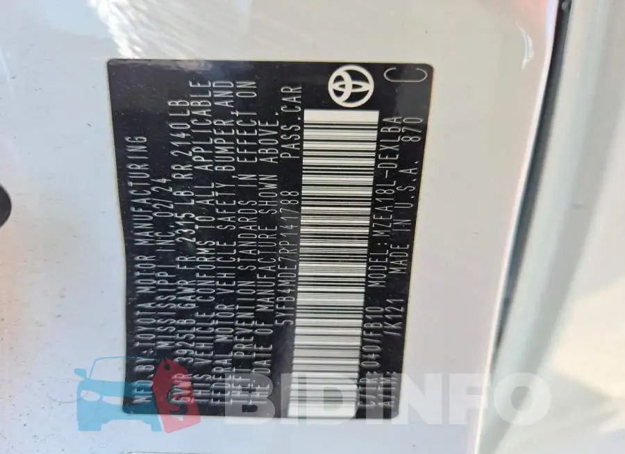 5YFB4MDE7RP141788 Photo# 13