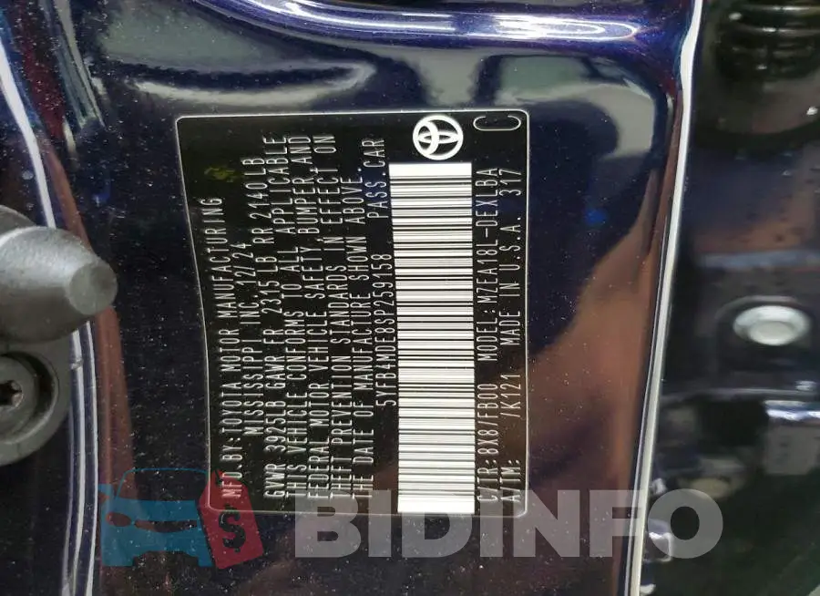5YFB4MDE8SP259158 Photo# 12