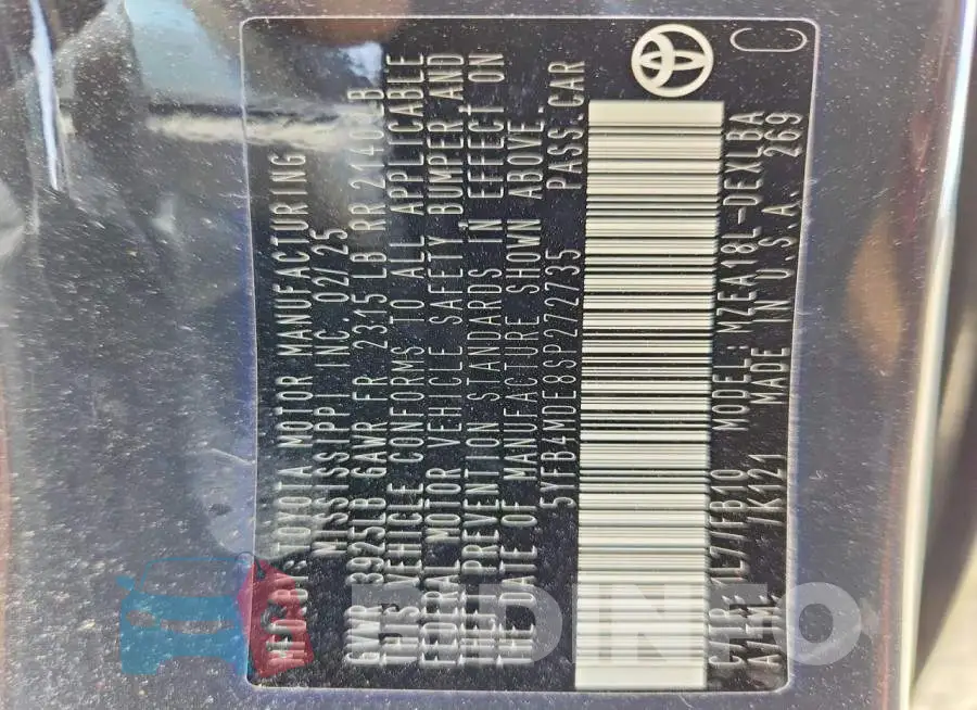 5YFB4MDE8SP272735 Photo# 12