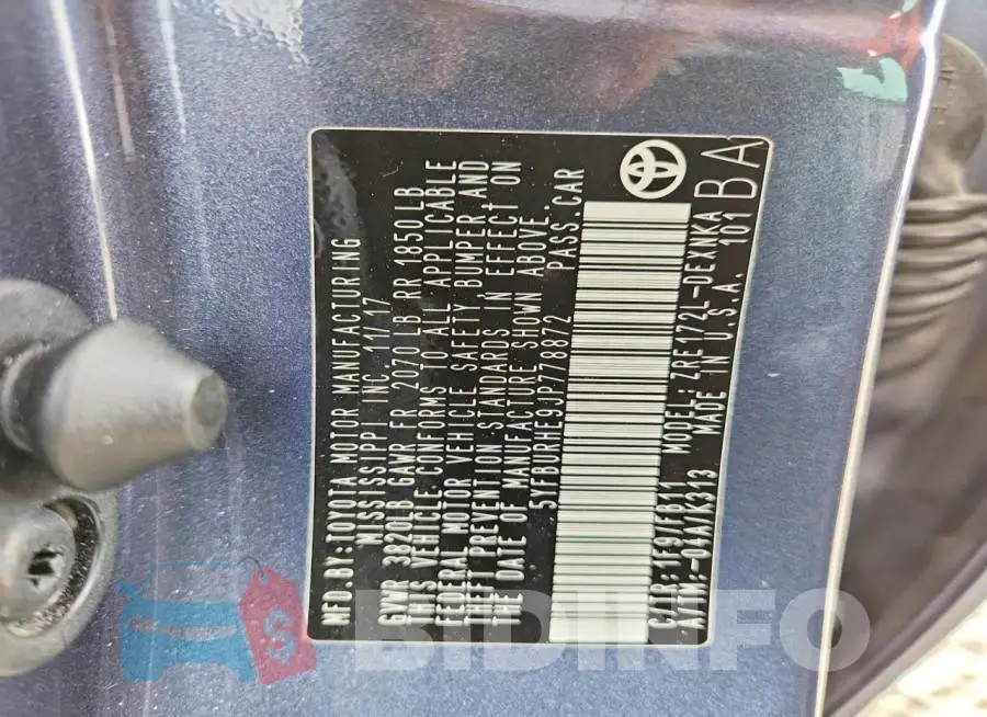 5YFBURHE9JP778872 Photo# 13