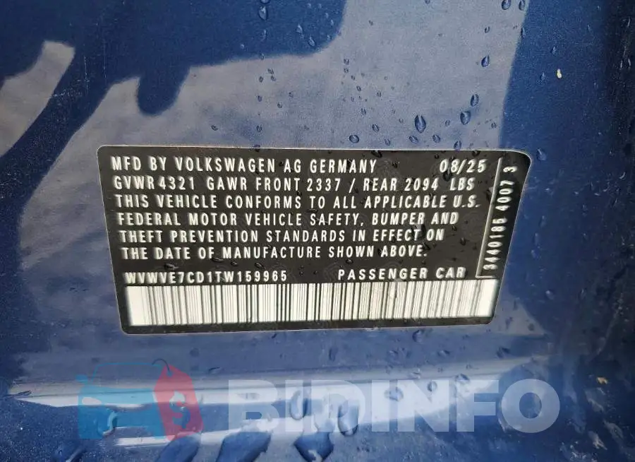 WVWVE7CD1TW159965 Photo# 12