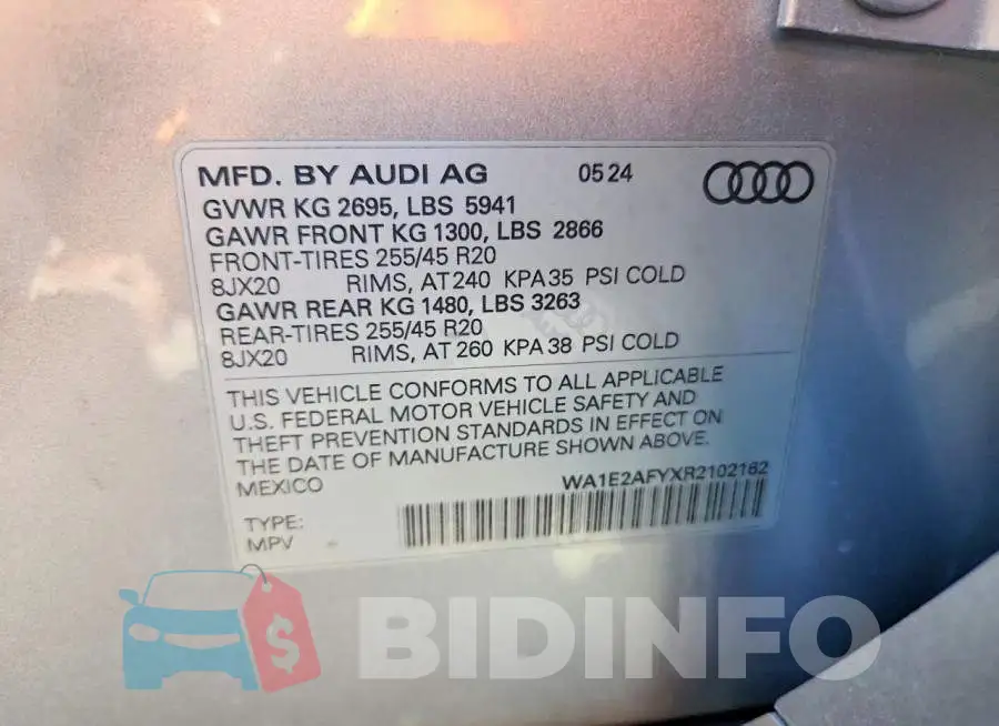WA1E2AFYXR2102162 Photo# 13