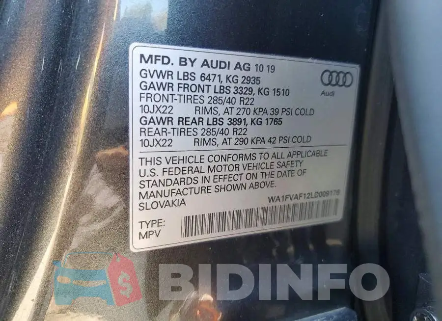 WA1FVAF12LD009176 Photo# 13