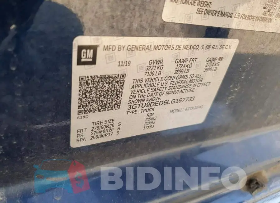 3GTU9DED6LG167733 Photo# 12