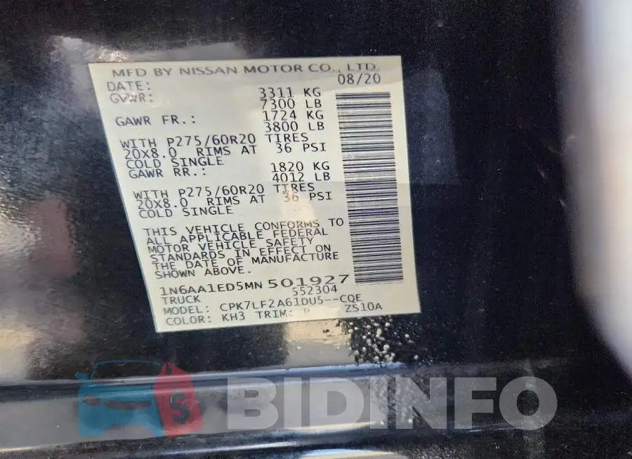1N6AA1ED5MN501927 Photo# 12