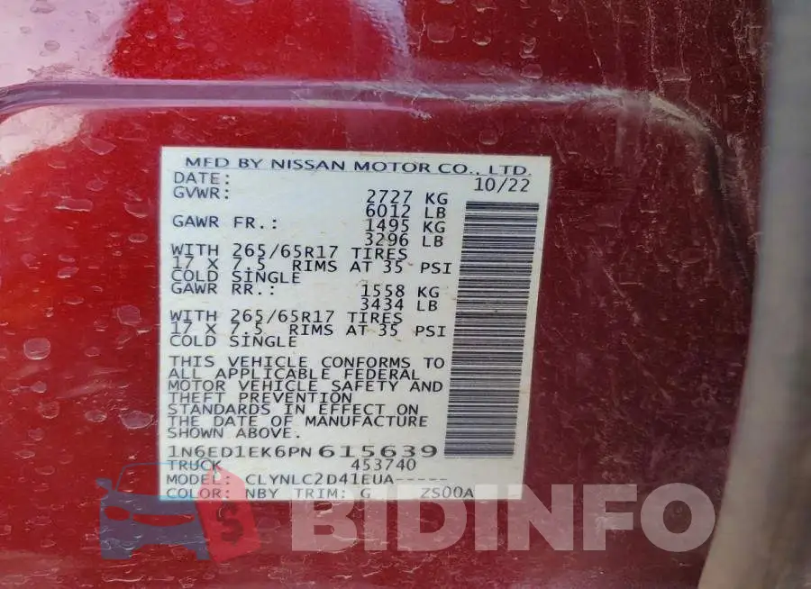 1N6ED1EK6PN615639 Photo# 12