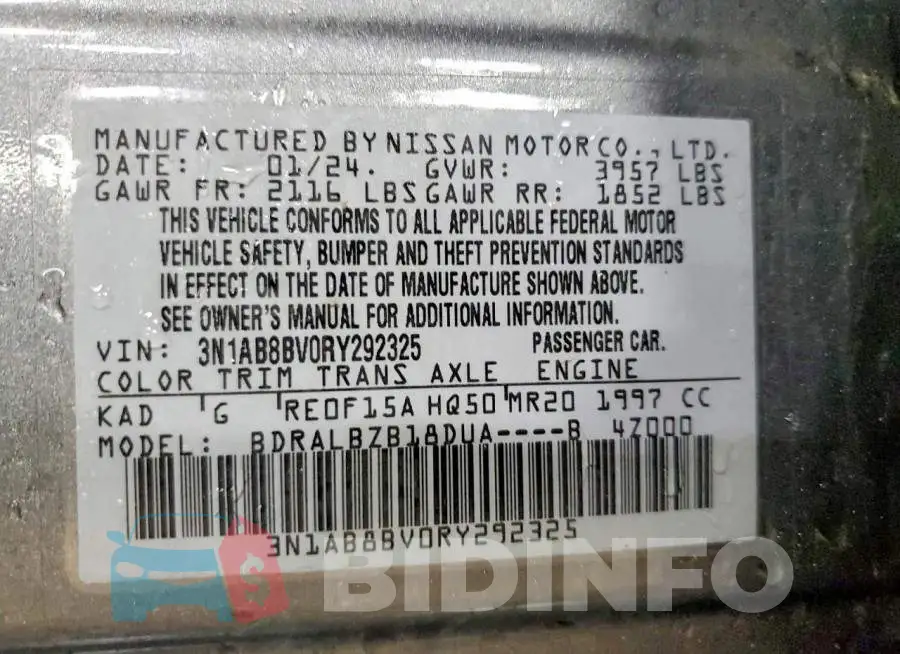 3N1AB8BV0RY292325 Photo# 12