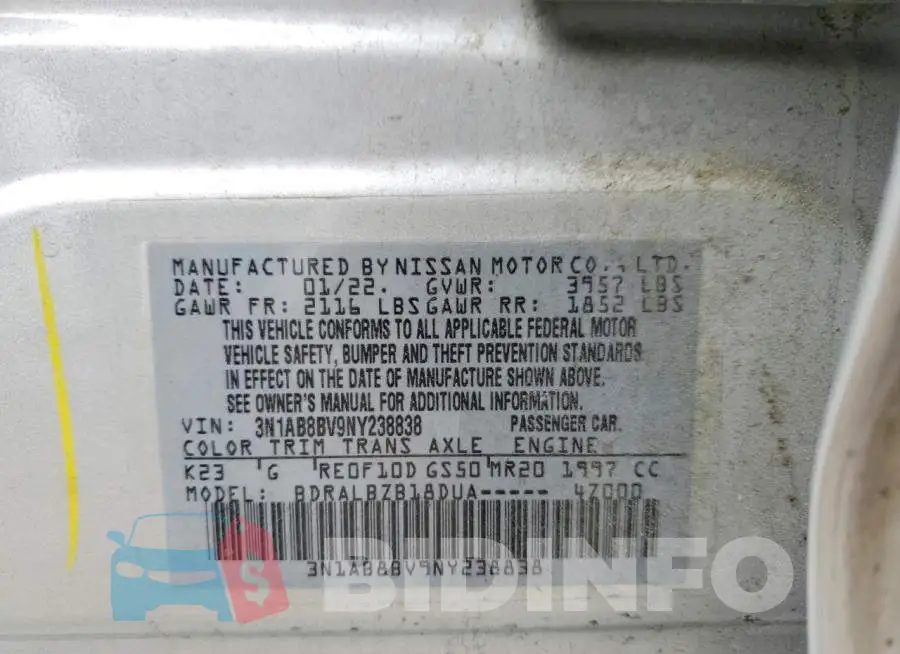 3N1AB8BV9NY238838 Photo# 12