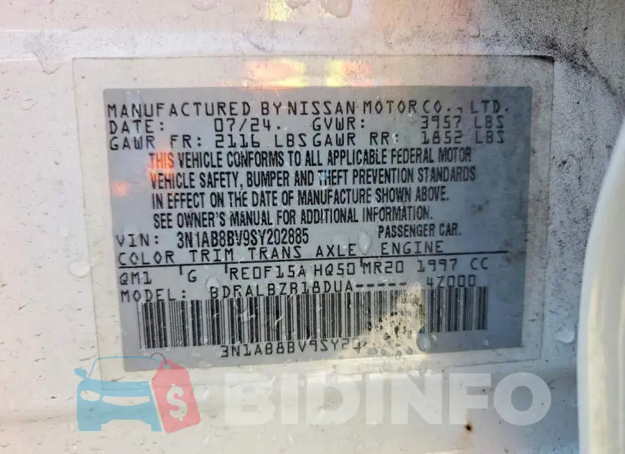 3N1AB8BV9SY202885 Photo# 12