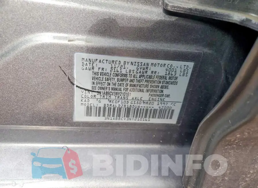 3N1AB8CV3NY210161 Photo# 12