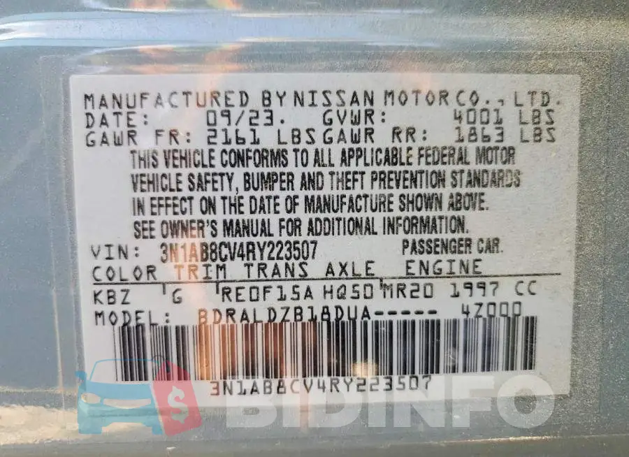 3N1AB8CV4RY223507 Photo# 12
