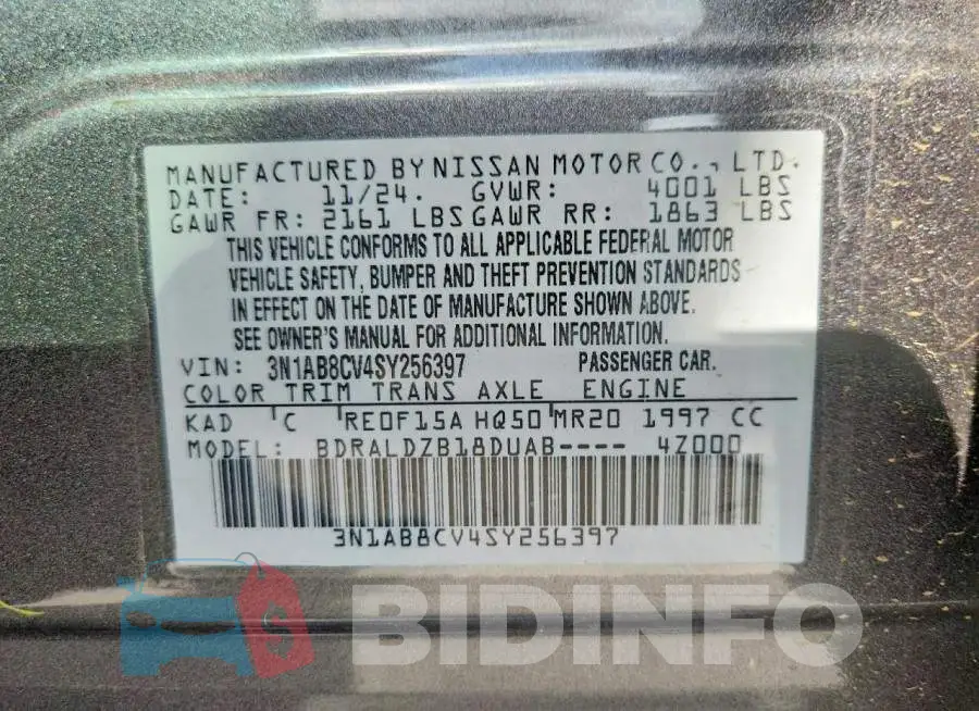 3N1AB8CV4SY256397 Photo# 13