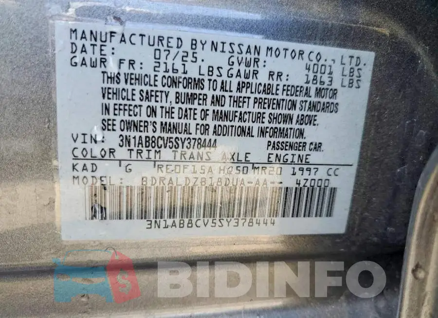 3N1AB8CV5SY378444 Photo# 12