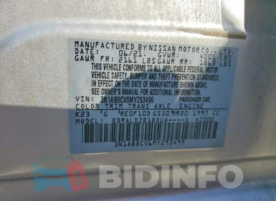 3N1AB8CV6MY293499 Photo# 13