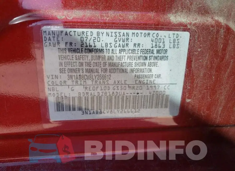 3N1AB8CV8LY266612 Photo# 12