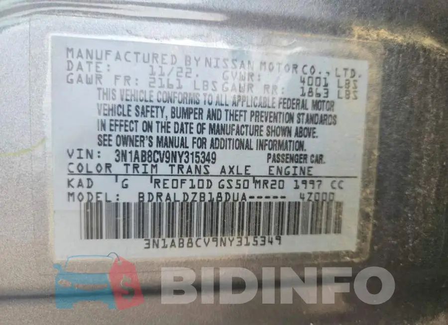 3N1AB8CV9NY315349 Photo# 12