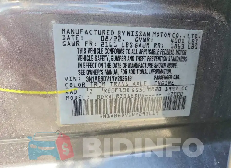 3N1AB8DV1NY293619 Photo# 12