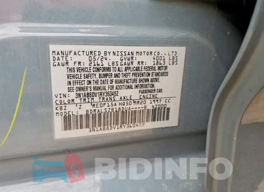 3N1AB8DV1RY360452 Photo# 12