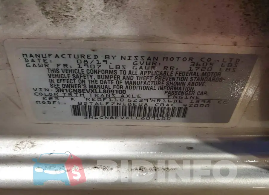 3N1CN8EVXLL809100 Photo# 12