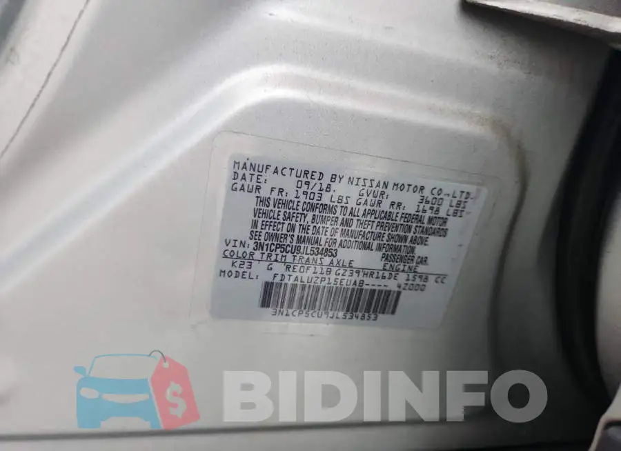 3N1CP5CU9JL534853 Photo# 13