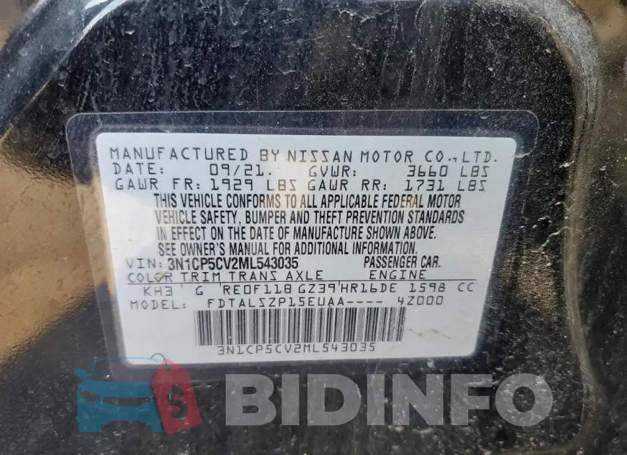 3N1CP5CV2ML543035 Photo# 12