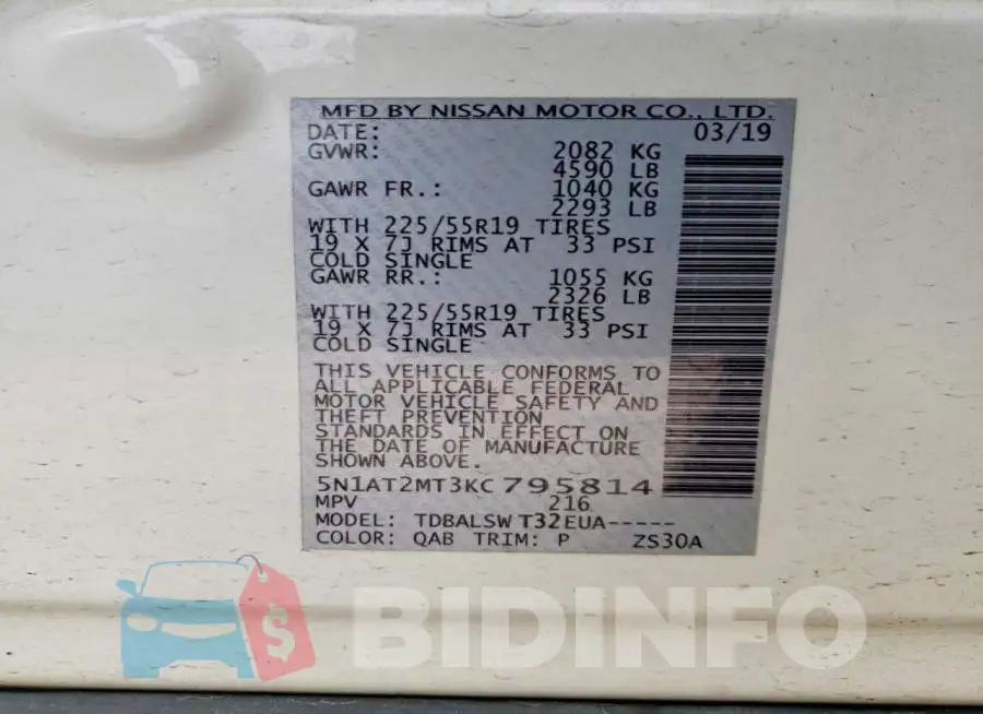 5N1AT2MT3KC795814 Photo# 14