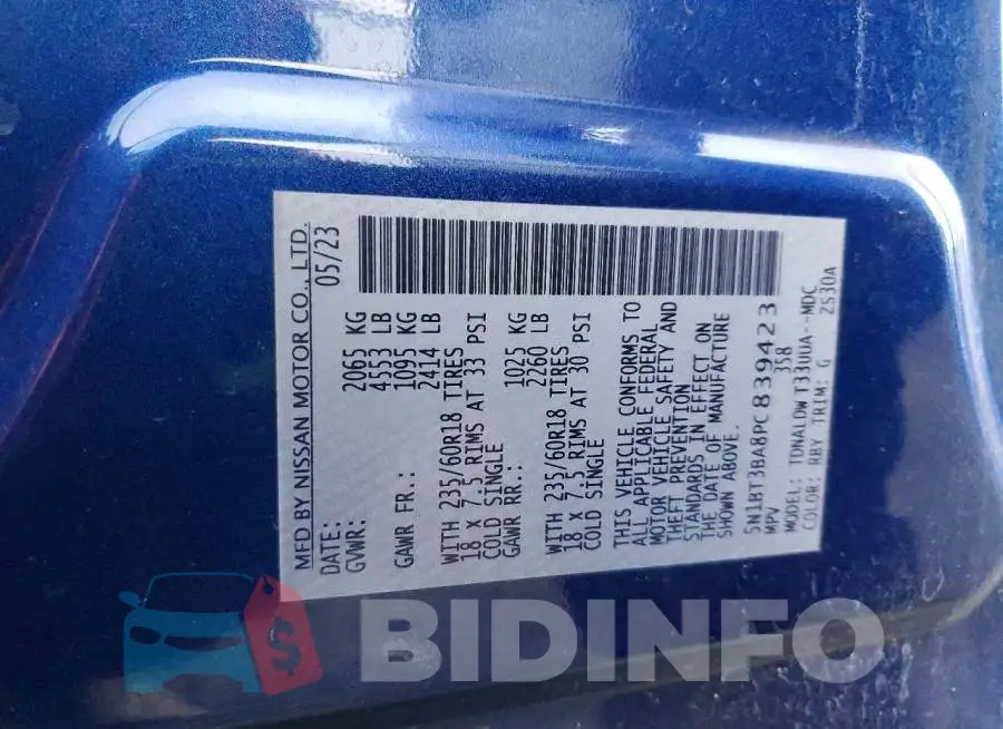 5N1BT3BA8PC839423 Photo# 13