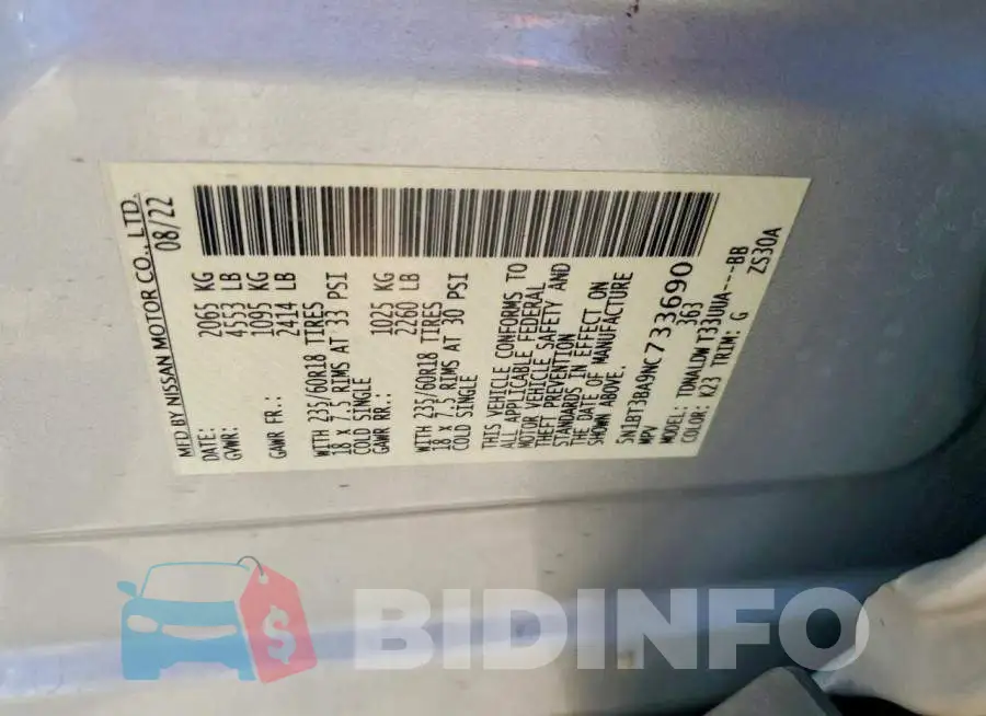 5N1BT3BA9NC733690 Photo# 13