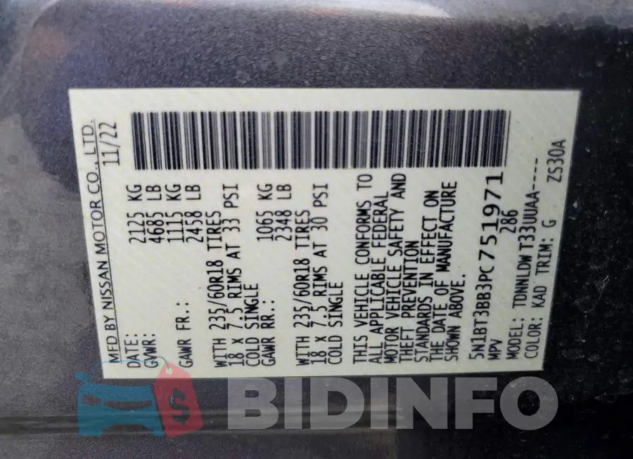5N1BT3BB3PC751971 Photo# 13