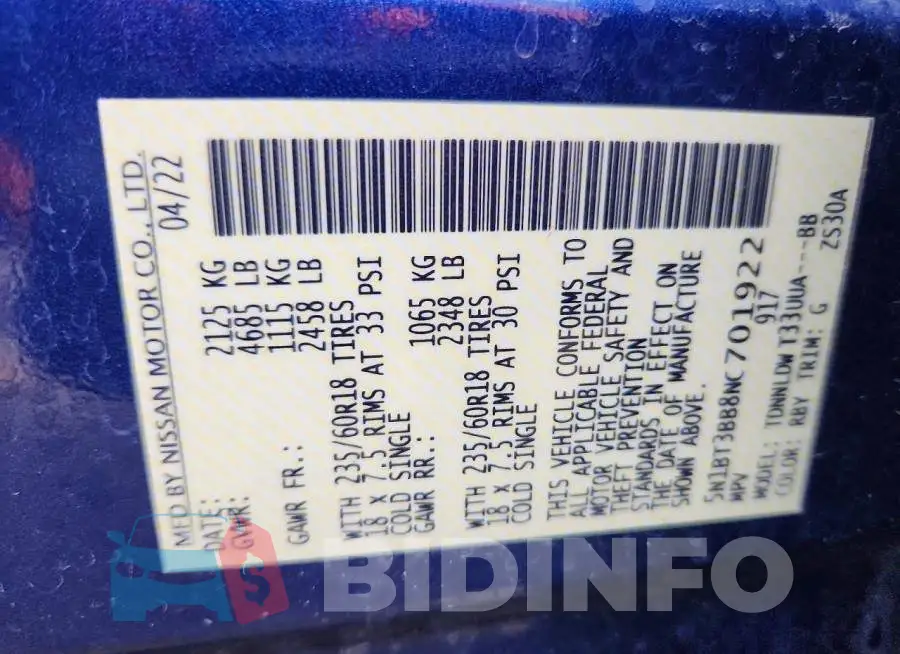 5N1BT3BB8NC701922 Photo# 12