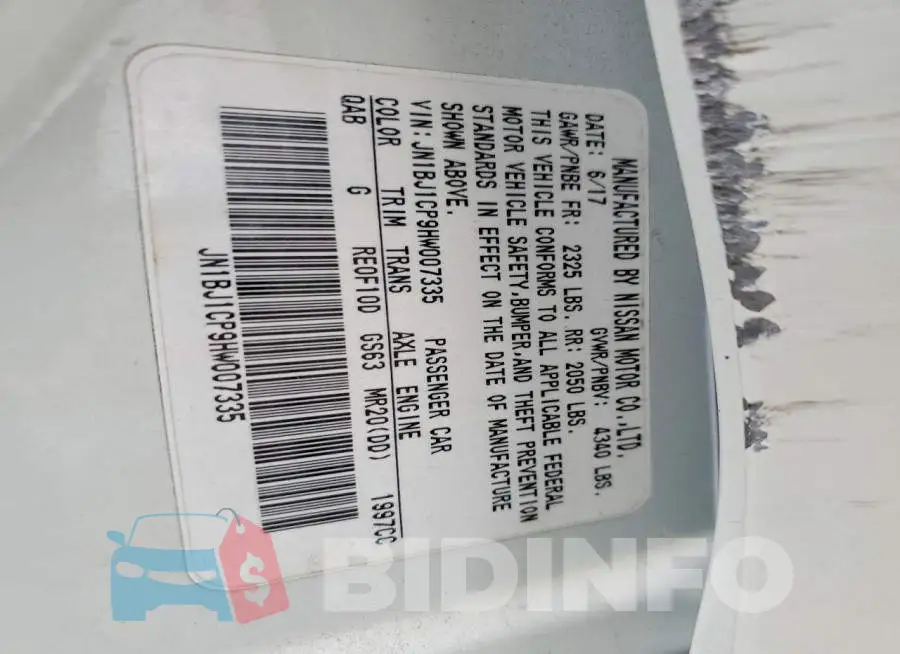 JN1BJ1CP9HW007335 Photo# 12