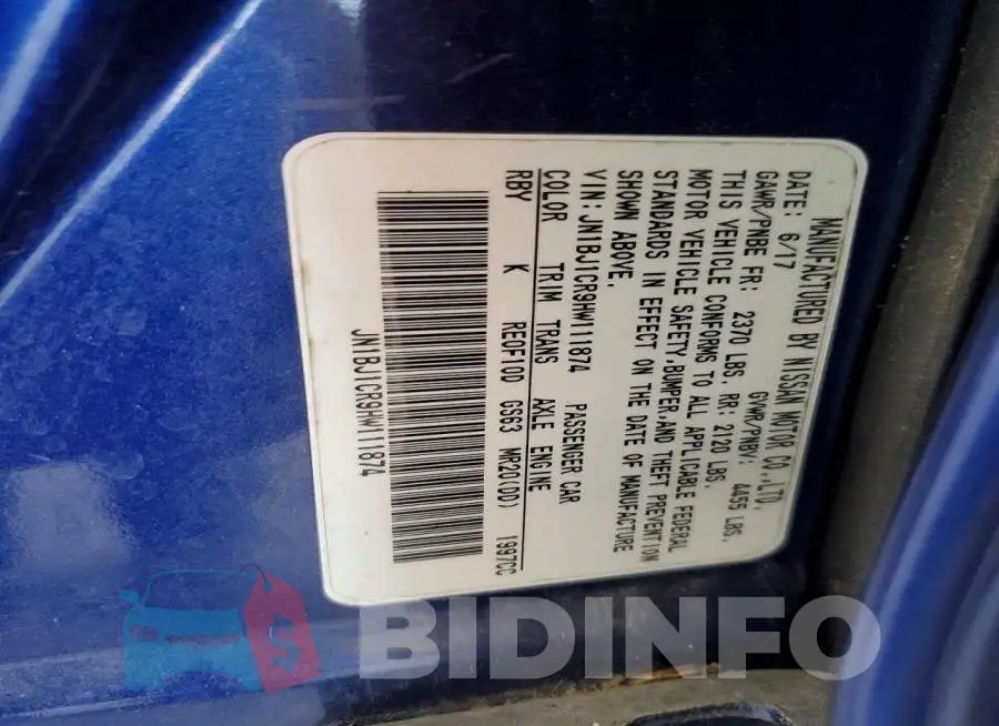 JN1BJ1CR9HW111874 Photo# 13