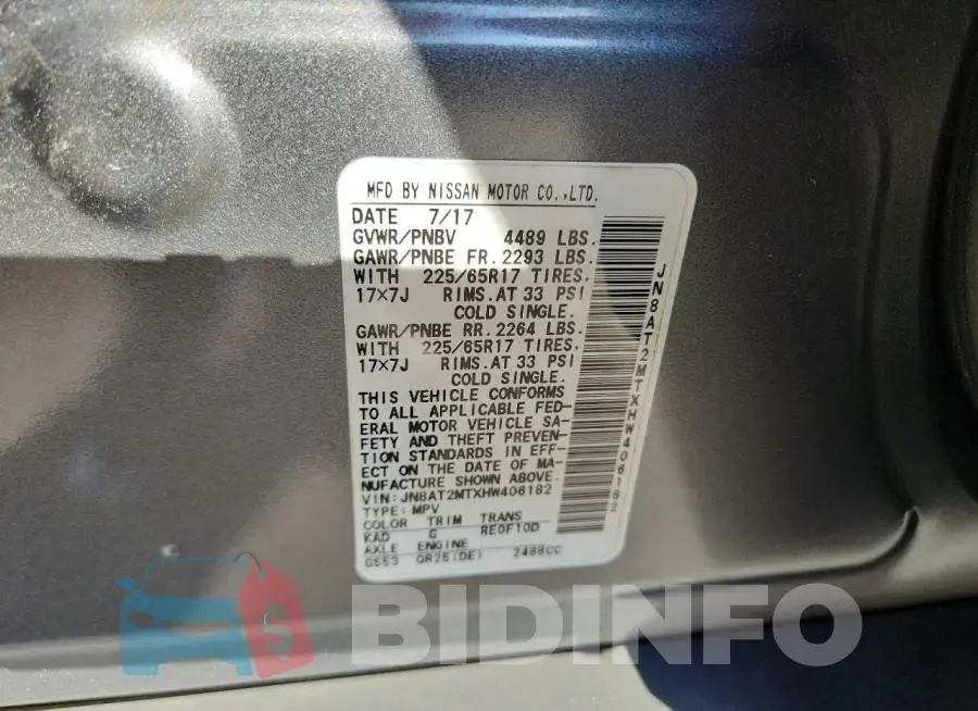 JN8AT2MTXHW406182 Photo# 13