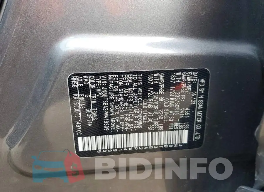 JN8BT3BA2PW419339 Photo# 14